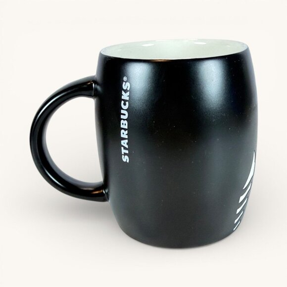 Starbucks 2011 Black & White Logo Ceramic Mug 14 Oz Coffee Collectors Item - Picture 4 of 6